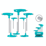 طقم الن مسدس 8قطع باليد حرف T  يد بلاستيك استاند(THHW80816)