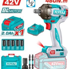 شنيور 42فولت ١/٢" 1بطاريه 2امبير 460نيوتن توتال_TIWLI42461