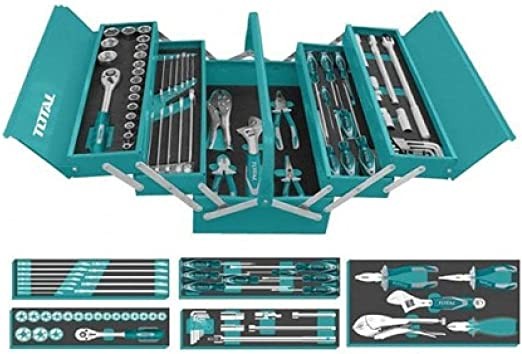 51BfMNu0VDL._AC_SX522_ THTCS12591_شنطة صاج 59قطعة 5درج توتال - الصورة 1