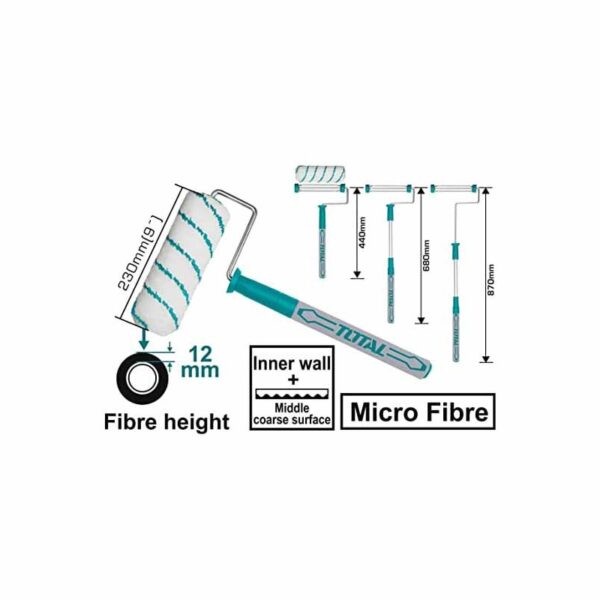 THT8592_يد رولة دهان بالغيار 9" يد بلاستيك توتال