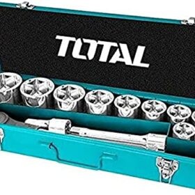 THT341151_طقم لقم رباط 4/3" علبة صاج راتشة 15قطعة توتال