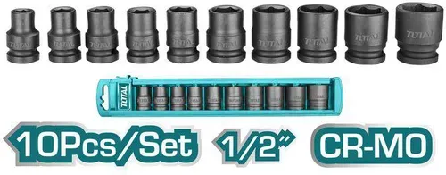 8d0c2b0029bf226919dc8e488dd0c032fbf0c48d THISTD12101_طقم لقم رباط 2/1" كارت تصادمى قصير بدون يد 10قطع توتال - الصورة 1