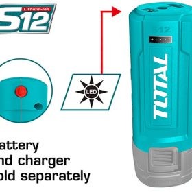 شاحن بطارية 12 فولت ليثيوم يو اس بى بكشاف بدون بطارية توتال _TUCLI1201