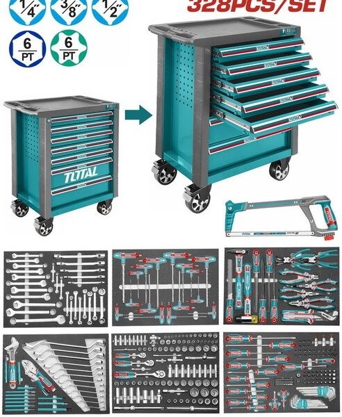 THPTCS73281_تروللى صاج 328قطعة 7درج توتال