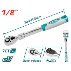 THT106128L_يد لقمة رباط 2/1" راتشة 72سن تلسكوبى 32-45سم توتال