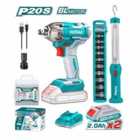 TOSLI231004_طقم كومبو 20فولت 2قطعة 2بطارية 2امبير شنيور 2/1" وبلادوس توتال