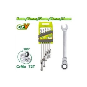 DTSP5207_طقم مفتاح ناحية راتشة 7قطع 8-19مم مفصلى ديلو