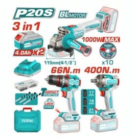 طقم كومبو ٢٠فولت ٣قطع ٢بطاريه ٤امبير شنيور ٦٦نيوتن وصاروخ توتال_TOSLI241291