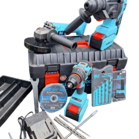 طقم كومبو 21فولت 3قطع 2بطارية 4امبير هلتى وصاروخ وشنيور