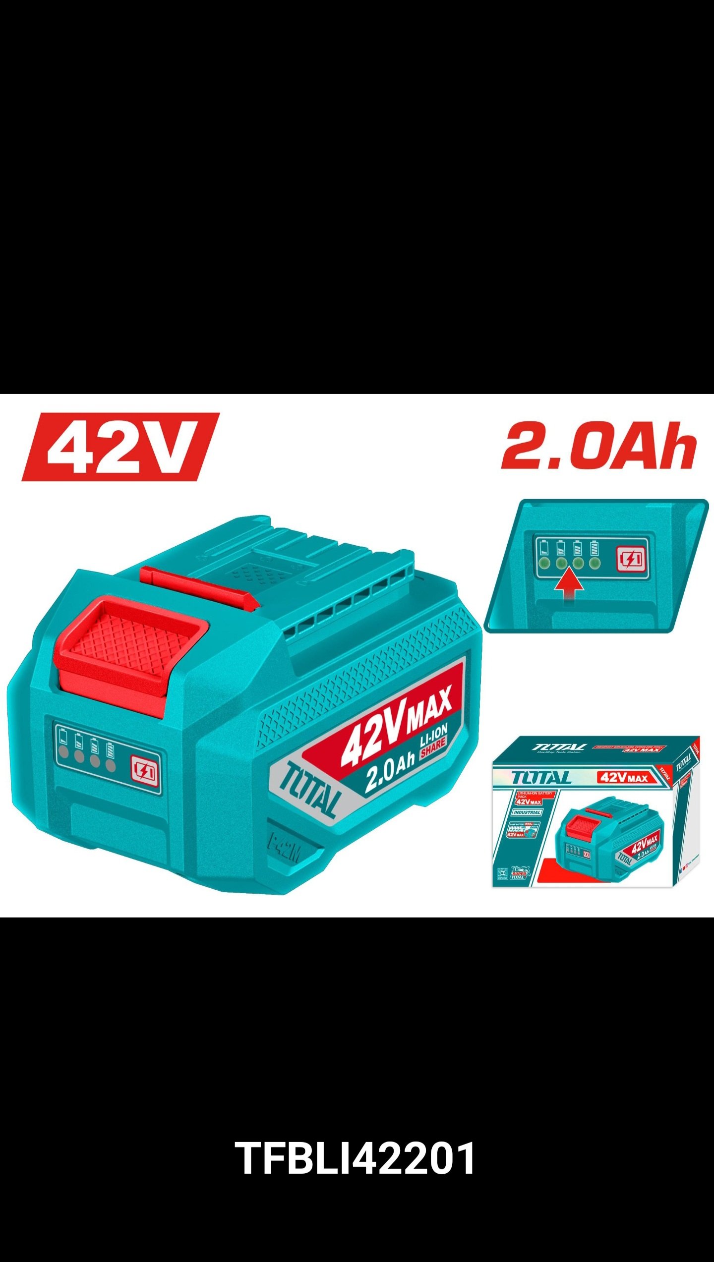 2025/10/1000352447.jpg بطاريه42فولت ليثيوم 2امبير توتال_TFBLI42201 - الصورة 1