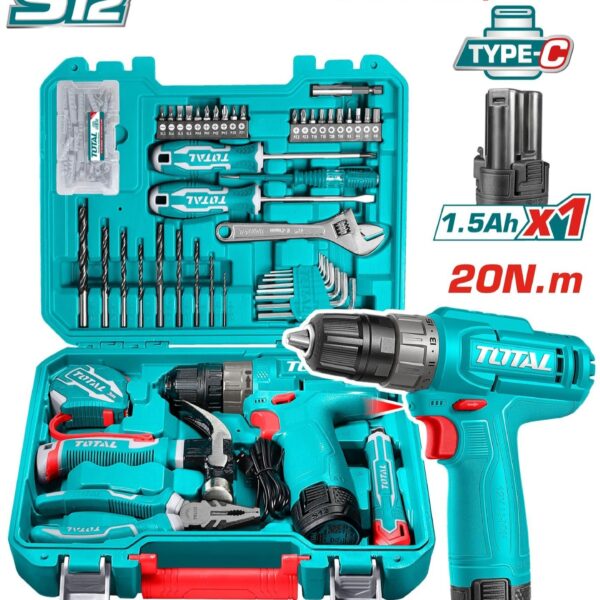 شنيور 12فولت 10مم 129قطعه قلم توتال_THKTHP11292