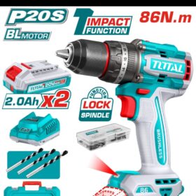 TIDLI208687_شنيور 20فولت 13مم 2بطارية 2امبير 86نيوتن دقاق توتال