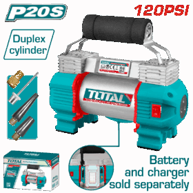 TACLI2026-120PSI_كمبروسر سيارة 20فولت 10بار بدون بطارية توتال