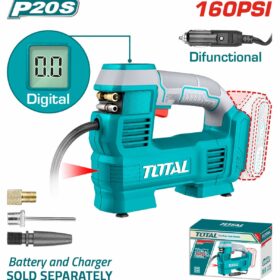 TACLI2012-160PSI_كمبروسر سيارة 20فولت ديجيتال 10بار بدون بطارية توتال