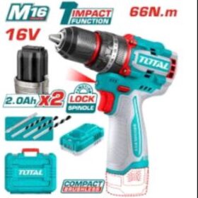 TIDLI166062_شنيور 16فولت 10مم 2بطارية 66نيوتن قلم دقاق توتال