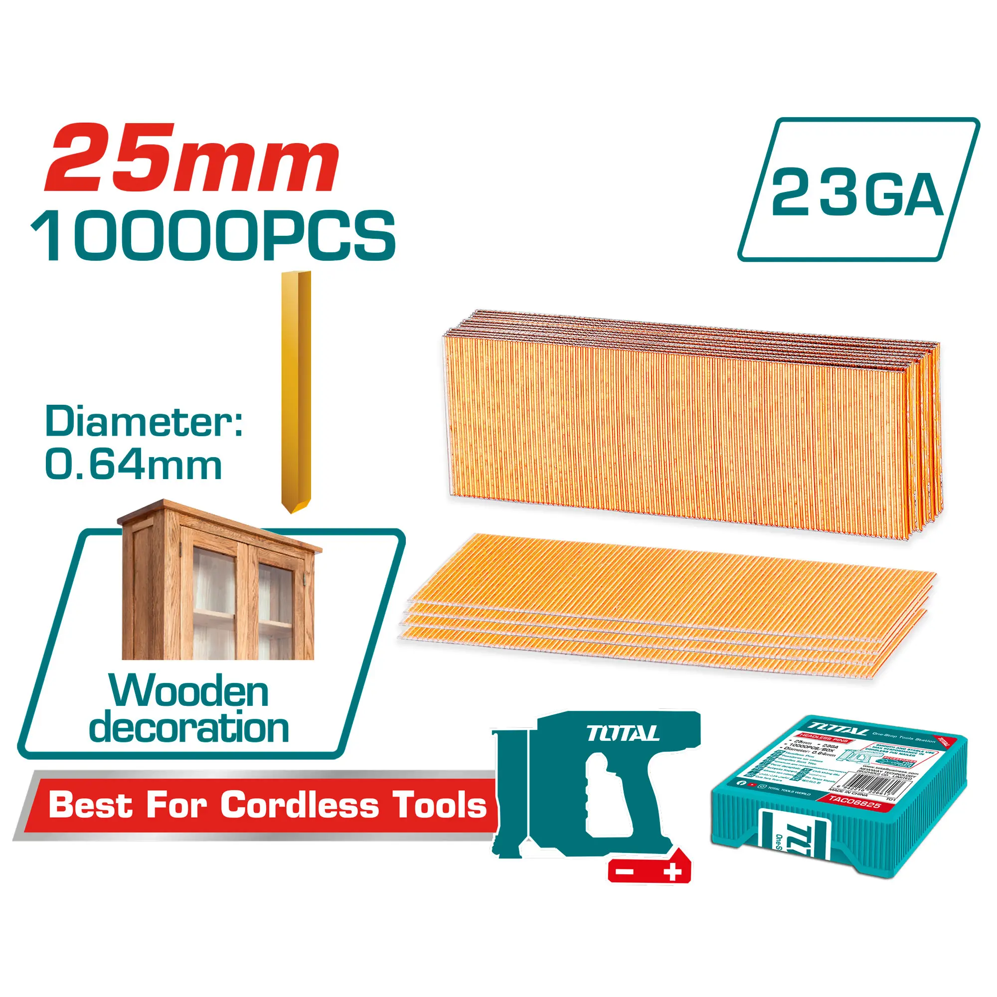 e9fc2626-b660-40c2-8316-aafcf33f3328 TAC06825_مسمار دباسة 25مم توتال - الصورة 1