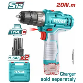 TDLI12206_شنيور 12فولت 10مم 2بطارية 20نيوتن قلم بدون كابل توتال