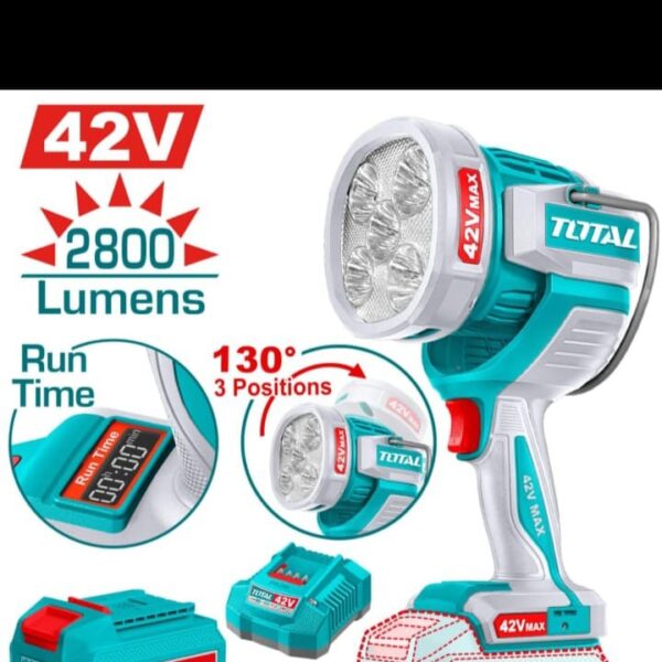 TWLI42896_كشاف 42فولت 50وات 2بطارية 2امبير 2800ليومينز توتال