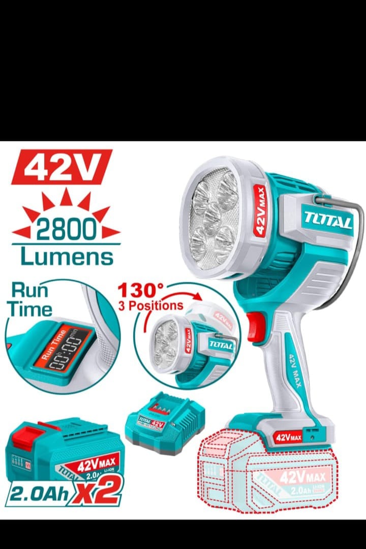 WhatsApp Image 2026-01-27 at 1.01.57 PM TWLI42896_كشاف 42فولت 50وات 2بطارية 2امبير 2800ليومينز توتال - الصورة 1