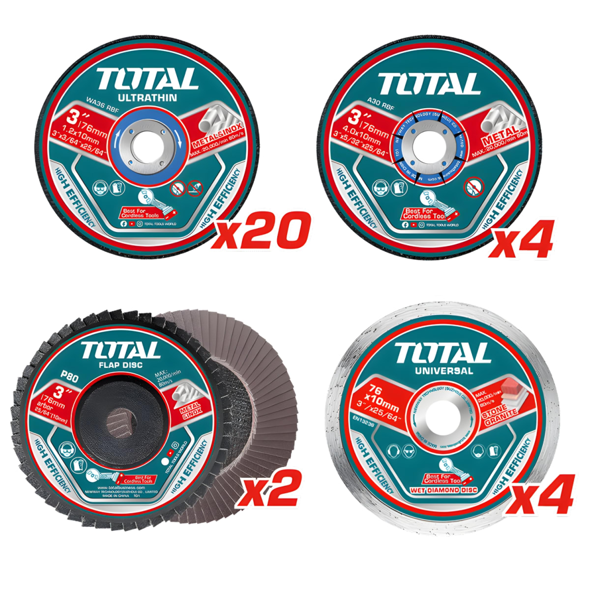 X_tac976304440 TAC97630_حجر 3×1.2مم-4مم علبة كرتون 30قطعة توتال - الصورة 1