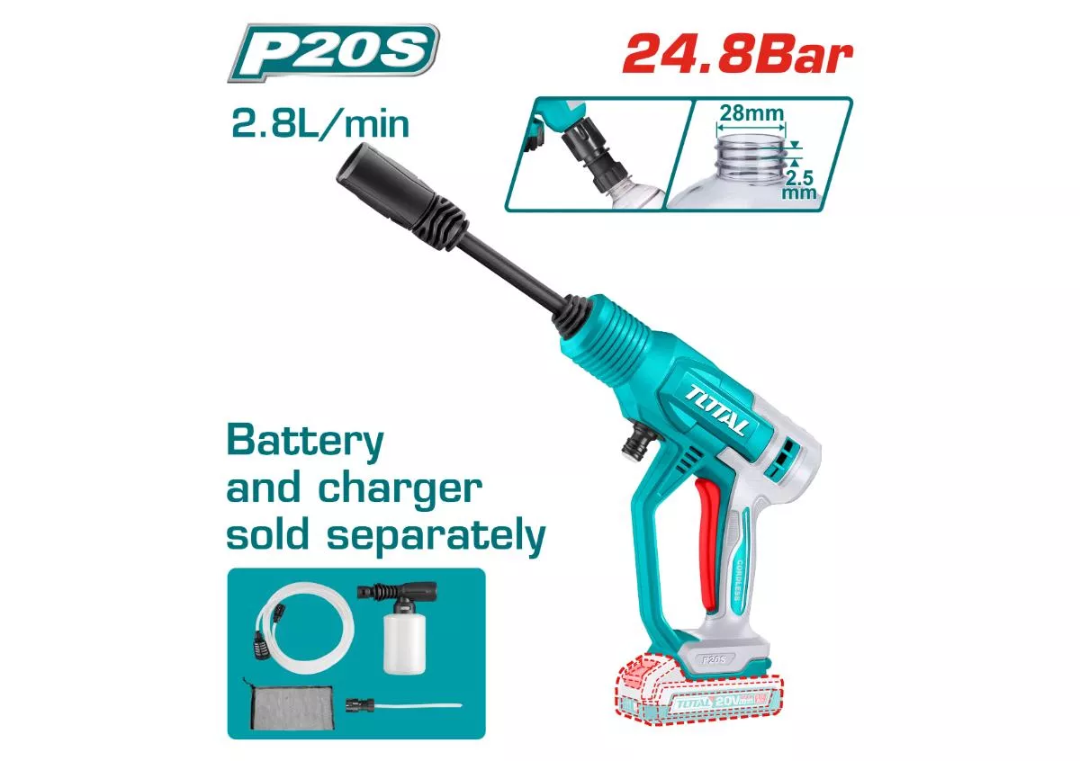 TPWLI2036 6/1*TPWLI2036_ماكينة غسيل 20فولت 24.8بار بدون بطارية توتال - الصورة 1