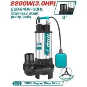 1/1*TWP7220026_طلمبة غاطس 3حصان 2200وات 13متر 3" استانلس توتال