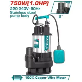 1/1*TWP775016_طلمبة غاطس 1حصان 750وات 13متر 2" استانلس توتال