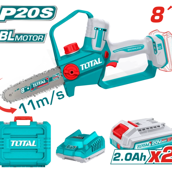 TGS20882_منشار شجر 20فولت 8" 2بطارية 2امبير توتال