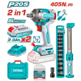 TIWL2045_شنيور 20فولت 2/1" 2بطارية 4امبير 405نيوتن توتال