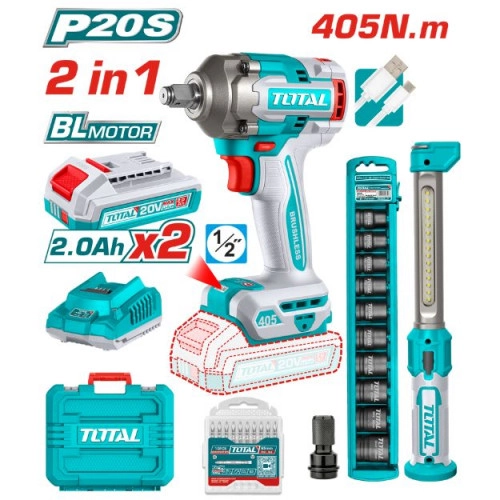 TOSLI23056-500x500 TIWL2045_شنيور 20فولت 2/1" 2بطارية 4امبير 405نيوتن توتال - الصورة 1